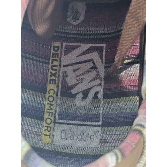 Vans Shoes Deluxe Comfort Plaid Insole Mens Size 10 Brown Beige - Picture 7 of 7